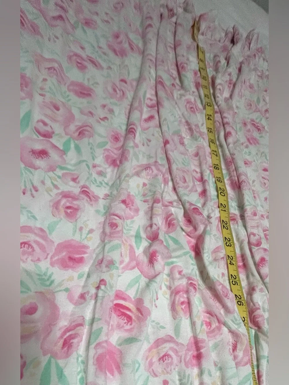 Eileen West Floral Print  Gown Size XLARGE, Pink & Green Modal Blend. READ